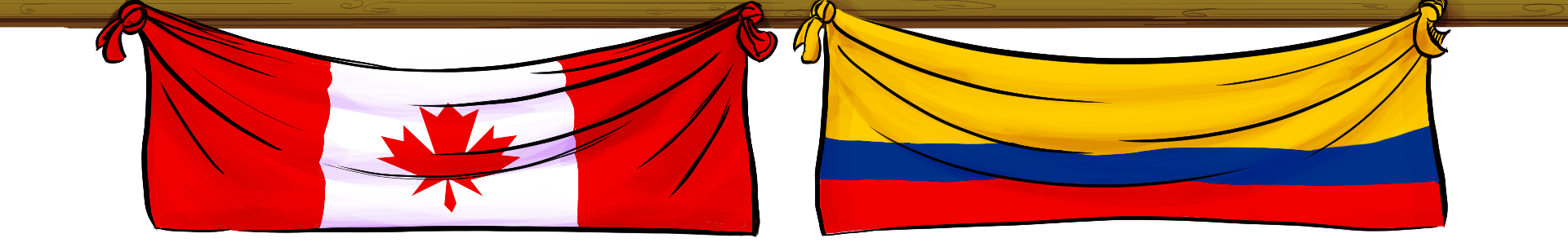 Canadian an Colombian flags
